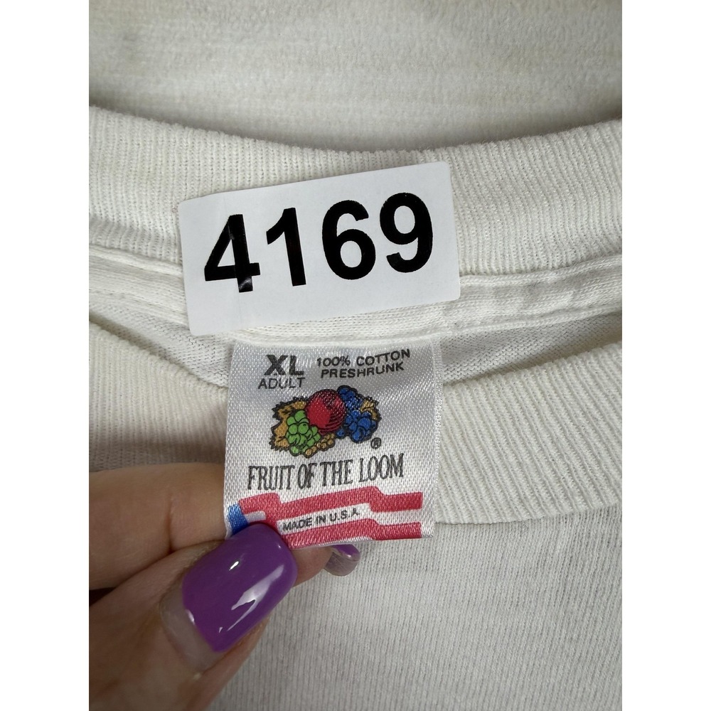 Vintage Humane Society K9-5K Shirt Mens XL White Dog Run Graphic Tee USA 90s - Picture 6 of 8